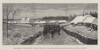 De Legers van het Continent, Russische Dragonders op Mars tussen Ivanowitz en Skala (Oostenrijkse Grens) door Johann Nepomuk Schonberg